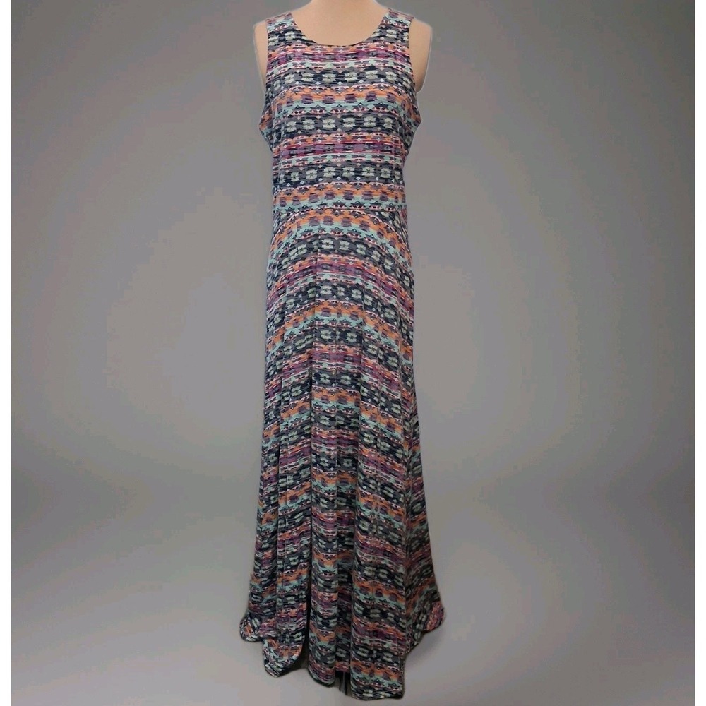Plume‎ & Threads Wimens Maxi Dress Lightweight Aztec Southwestern Sz M